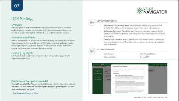 ROI Selling Value Navigator Review